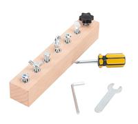 Generico Educational Screw-Tightening Busy Board, Fine Motor Skills Toy for Toddlers, Learning Board for Hand Eye Coordination And Focus (7 Holes)