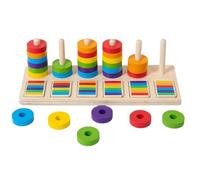 Generico Educational Stack Toys, Wooden Learning Block Set, Color Matching Game with Safe Edges, Wood Puzzle System, Style Play with Bright Finish, Preschool Learning for Kids Home