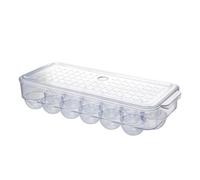 Generico Egg Holder Drawer - PET 34 * 14.5 * 7.5cm 18 Grid | Stackable Refrigerator Storage Box | Egg Tray Container With Lid Transparent Fresh Keeping Organizer For Kitchen Fridge Space Saving Use