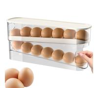 Generico Egg Holder For Fridge - Eggs Dispenser Auto Rolling | Clear Large Capacity Refrigerator Storage Supplies | Rolling Egg Holder Dispenser For Kitchen Cabinet Freezer Camping Picnic Home Cooks