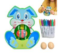Generico Eggs Decorations Kit - Kids Craft Painting Set | DIY Decorative Eggs Art Kit Electric Rotating Machine Quick Dry Markers | Creative Educational Activity Toy Easter Art Supplies