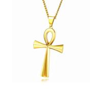 Generico Egyptian Jewelry Men Women Gold Plated Vintage The Key of The Nile Ankh Cross Religious Pendant Necklace (Model 1)
