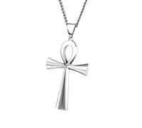 Generico Egyptian Jewelry Men Women Gold Plated Vintage The Key of The Nile Ankh Cross Religious Pendant Necklace (Model 2)