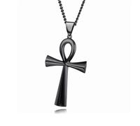 Generico Egyptian Jewelry Men Women Gold Plated Vintage The Key of The Nile Ankh Cross Religious Pendant Necklace (Model 3)