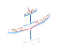 Generico Elastic Powered Aircraft - Windup Flyer for Aerodynamics | Foam Wing Skeleton with Energy Motor & Manual Launch System for Floating, Gliding, Cruising and Hovering Outside Field Park