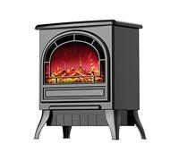 Generico Electric Fireplace Stove Heater Freestanding, Electric Fireplace with Mantel, Portable Indoor Space Heater Portable Fire Place with Overheat Safety Protection 1800W(Black)
