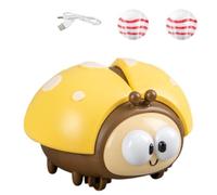 Generico Electric Ladybug Suspended Ball Toy, Interactive Play Ladybug Suspended Ball Toy USB Charging with 2 Balls Sensory Toys (Yellow)
