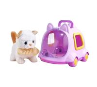 Generico Electric Pet Plush Animal Dolls Toy - Dependable Build, Sound And Light Walking Doll | Pretend Feeding Bottle And Comb Included Robot Dog Rabbit Cat For Traveling, Living Room