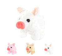 Generico Electric Pig Plush Realistic Toy, 2026 New Interactive Crawling Piglet, Electronic Plush Piggy Toys, Walking Pig with Wagging Tail & Twitching Nose & Oink Like a Real Pigs (White)