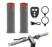 Generico Electric Scooter Grip Turn Signal Lights - LED Wireless Remote Control Warning Lamps | Rechargeable Non-Slip Handlebar Grips for E-Scooter, Mountain Bike & Road Cycling Night Safety