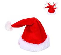 Generico Electric Singing Dancing Plush Christmas Santa Hat - with Ball Top, Red and White Musical Hat, Funny Party Supplies for New Year (1pc)