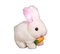 Generico Electronic Bunny, Realistic Bunny, Interactive Simulated Animal Plush with Jumping Movement, Wiggling Ears and Twitching Nose, for Kids Boys Girls and Home Playtime, White 1 Piece