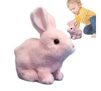 Generico Electronic Hopping Rabbit, Electric Jumping Toy, Plush Interactive Bunny with Wiggling Ears, Pretend Pet for Kids, Adults, Soft Toy for Bedroom, Study, Playroom Decor, 17x16.5x9cm
