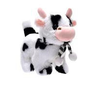 Generico Electronic Walking Cow Plush Toy With Wagging Tail - Interactive Stuffed Animal For Kids, Battery Operated Simulation Farm Pet | Educational Learning Gift For Birthday Boys Girls 7 Inch
