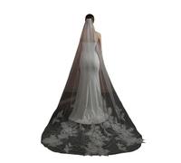 Generico Elegant 1-Layer Floral Printed Bridal Veil with Comb - Modern Wedding Accessory for Brides