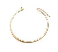 Generico Elegant Simple Chunky Circle Torques Necklace For Women Trendy Choker Collar On The Neck Accessories Female(Gold Color)