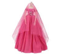 Generico Elegante Abito da Ballo con Maniche a Sbuffo, Rose Red | Tessuto confortevole per gioco e l ' esposizione, ideale come regalo