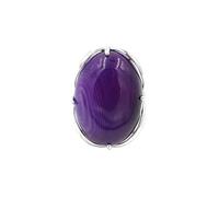 Generico Elegante anello di interfaccia ovale in pietra di cristallo for uomo e donna - Gioielli in stile europeo e americano(Purplestripedagate)