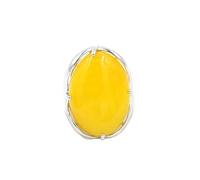 Generico Elegante anello di interfaccia ovale in pietra di cristallo for uomo e donna - Gioielli in stile europeo e americano(Topaz)