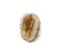Generico Elegante anello di interfaccia ovale in pietra di cristallo for uomo e donna - Gioielli in stile europeo e americano(PictureStone)