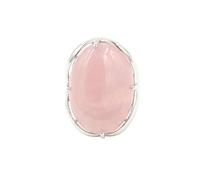 Generico Elegante anello di interfaccia ovale in pietra di cristallo for uomo e donna - Gioielli in stile europeo e americano(PowderCrystal)