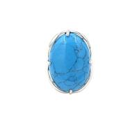 Generico Elegante anello di interfaccia ovale in pietra di cristallo for uomo e donna - Gioielli in stile europeo e americano(BlueTurquoise)