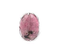 Generico Elegante anello di interfaccia ovale in pietra di cristallo for uomo e donna - Gioielli in stile europeo e americano(Volcanicstone)