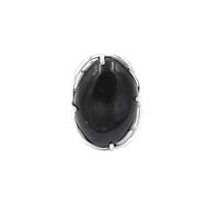 Generico Elegante anello di interfaccia ovale in pietra di cristallo for uomo e donna - Gioielli in stile europeo e americano(BlackOnyx)