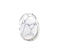 Generico Elegante anello di interfaccia ovale in pietra di cristallo for uomo e donna - Gioielli in stile europeo e americano(WhitePinestone)