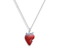 Generico Elegante collana/orecchini con fragole in resina, adatti a varie occasioni per trasmettere sentimenti dolci espressioni alla Collana/orecchini con fragole