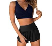 Generico Elegante da Bagno Tankini a Due Pezzi con Top e Slip Alti per Un Stiloso in Piscina