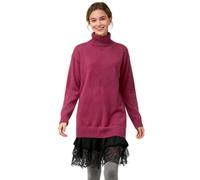 Generico Elegante Maglione Dolcevita Donna con Vestito Senza Maniche 2 Pezzi Autunno Inverno Colori Khaki Rosso Bianco Marrone Taglie S-XXXL per Stagioni Fredde e Giornate Casual