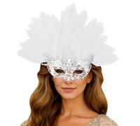 Generico Elegante mascheramento galvanizzato a metà Vviso per una festa in maschera misteriosa (White, One Size)