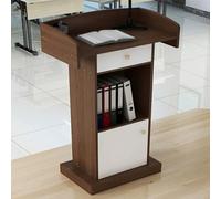 Generico Elegante podio in Legno con cassetti portaoggetti, bancone Reception Multiuso per Chiesa, Eventi e Hostess, Facile da Montare, Elegante Soluzione di archiviazione Aperta