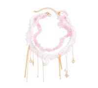 Generico Elegante semplice collana avvolta con ciottoli Perle eleganti e frange delicate Robusta catena a clavicola per un look Collana con pietre frantumate