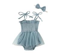 Generico Elegante Tutina in Rete Senza Maniche con Fiocco Decorativo per Neonate e Bambine Piccole