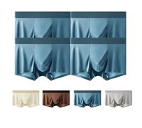 Generico ElegantSilk Men's IceSilky Underwear Mulberry,Silk Underwear for Men,SatinSilk Boxer Briefs Mid Waist Underpants (4-PCS-C, 3XL)