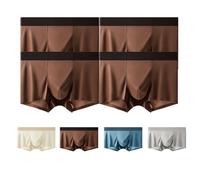 Generico ElegantSilk Men's IceSilky Underwear Mulberry,Silk Underwear for Men,SatinSilk Boxer Briefs Mid Waist Underpants (4-PCS-D, 2XL)