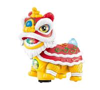 Generico Elektrisches Löwentanzspielzeug - Chinesisches Löwentanzmodell mit beweglichem Kopf, leuchtenden Lichtern und Musik, tanzender Löwe als | Dekorative Figur für Heimdekoration und Feste