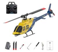 Generico Elicottero RC in scala 1/42 A60 con decollo/atterraggio con un solo tasto, sistema giroscopico 2.4G 6CH 6G, mantenimento dell'altitudine e flusso ottico per principianti, RTF,Giallo,1 Battery