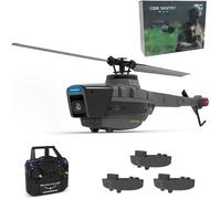 Generico Elicottero RC Modello C128 con Telecamera 1080P, 2.4G RC 4 canali 6 Assi giroscopio Elicottero Militare Giocattolo con per Adulti Principianti Posizionamento Ottico del Flusso - RTF
