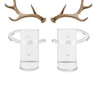 Generico Elk Antler Mounting Brackets Deer Antler Display Holder Acrylic | Rustic Farmhouse Wall Mount Kit with Screws & Expansion Tubes Antler Mounting Kit 2 Pieces Rustic Farmhouse Elk Moose Display