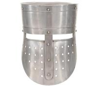 Generico Elmo da Cavaliere Medievale Antico Larp in Acciaio Argento,Arte e Svago,Hobby e Arti Creative,Collezionismo,Armi da collezione-286221