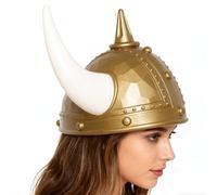 Generico Elmo Vichingo, Cappello Medievale In Vichingo, Elmo Con Staccabile, Copricapo Con Corna Dorate | Per Costumi Da Barbaro | Accessorio Per Abiti Da Festival Retrò Per Spettacoli, F