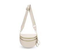 Generico Elysir Crossbody Bag, Black And White Nylon Checkered Crossbody Bum Bag, Spacious Checkered Purse (Milky)