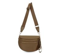 Generico Elysir Crossbody Bag, Black And White Nylon Checkered Crossbody Bum Bag, Spacious Checkered Purse (Deep brown)