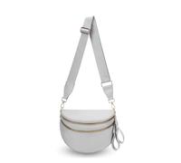 Generico Elysir Crossbody Bag, Black And White Nylon Checkered Crossbody Bum Bag, Spacious Checkered Purse (Light Gray)