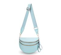 Generico Elysir Crossbody Bag, Black And White Nylon Checkered Crossbody Bum Bag, Spacious Checkered Purse (Sky blue)