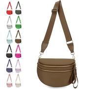Generico Elysir Crossbody Bag for Women, Adjustable Shoulder Strap, Waterproof Oxford Cloth, Double Pockets for Travel and Everyday (Coffee)