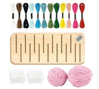 Generico Embroidery Floss Organizer 15-Slot Wooden Spool Storage